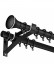 QYR24 1-1/8" White Black Wall Mount Thick Single Double Curtain Rod Sets