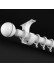 QYR25 1-1/8" White Black Ceiling Mount Thick Single Double Curtain Rod Sets(Color: White Ball Finial)