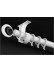 QYR25 1-1/8" White Black Ceiling Mount Thick Single Double Curtain Rod Sets(Color: White Moon Finial)