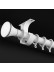 QYR25 1-1/8" White Black Ceiling Mount Thick Single Double Curtain Rod Sets(Color: White Speaker Finial)