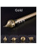 QYR26 1-1/8" QYR26 Gold Metal Curtain Rod Set With Rollers(Color: Gold)