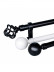 QYR29 1-1/8" White Black Spiral Ball Finial Aluminum Alloy Thick Single Double Curtain rod sets