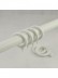 1-1/8" Square Finial Steel Double Curtain Rod Set Custom Length Curtain Rod White Rings