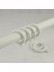 1-1/8" Square Finial Steel Single Curtain Rod Set Custom Length Curtain Rod White Rings