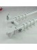 1-1/8" Square Finial Steel Double Curtain Rod Set Custom Length Curtain Rod in White Color