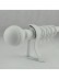 1-1/8" Ball Finial Steel Single Curtain Rod Set Custom Length Curtain Rod (Color: White)