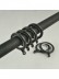 1-1/8" Ball Finial Steel Single Curtain Rod Set Custom Length Curtain Rod Black Rings