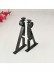 7/8" Black Wrought Iron Double Curtain Rod Set with Tail Finial Custom Length Double Bracket