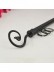 7/8" Black Wrought Iron Double Curtain Rod Set with Tail Finial Custom Length Tail Finial