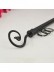 7/8" Black Wrought Iron Single Curtain Rod Set with Tail Finial Custom Length Tail Finial