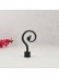 7/8" Black Wrought Iron Single Curtain Rod Set with Tail Finial Custom Length