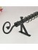 7/8" Black Wrought Iron Single Curtain Rod Set with Tail Finial Custom Length in Black Color