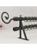 7/8" Black Wrought Iron Double Curtain Rod Set with Tail Finial Custom Length (Color: Black)