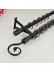 7/8" Black Wrought Iron Double Curtain Rod Set with Tail Finial Custom Length in Black Color