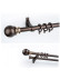QYR37 1-1/8" Ivory Black Bronze Ball Finial Aluminum Alloy Single Double Curtain rod set(Color: Bronze)