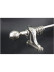 QYR3821 Nickel Silver Steel Curtain Rod Set With Peacock Bracket(Color: Silver Nickel Finial B)