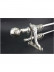 QYR3821 Nickel Silver Steel Curtain Rod Set With Peacock Bracket