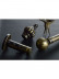 QYR39 1-1/8" Diameter Black Brush Gold Peacock Bracket Aluminum Alloy Single Double Curtain Rod Sets