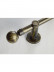 QYR39 1-1/8" Diameter Black Brush Gold Peacock Bracket Aluminum Alloy Single Double Curtain Rod Sets(Color: Black Brush Gold Ball Finial)