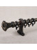 QYR4120 1-1/8" Antique Black White Green Tower Finial Aluminum Alloy Single Double Curtain Rod Sets(Color: Antique black)