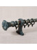 QYR4120 1-1/8" Antique Black White Green Tower Finial Aluminum Alloy Single Double Curtain Rod Sets(Color: Antique green)