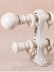QYR4121 1-1/8" Antique Black White Green Ball Finial Aluminum Alloy Single Double Curtain Rod Sets