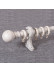 QYR4121 1-1/8" Antique Black White Green Ball Finial Aluminum Alloy Single Double Curtain Rod Sets(Color: Antique white)