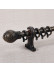 QYR4122 1-1/8" Antique Black White Green Carved Finial Aluminum Alloy Single Double Curtain Rod Sets(Color: Antique black)