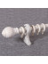 QYR4122 1-1/8" Antique Black White Green Carved Finial Aluminum Alloy Single Double Curtain Rod Sets(Color: Antique white)