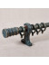 QYR4123 1-1/8" Antique Black White Green Bamboo Finial Aluminum Alloy Single Double Curtain Rod Sets(Color: Antique green)