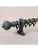 QYR4124 1-1/8" Antique Black White Green Bud Finial Aluminum Alloy Single Double Curtain Rod Sets(Color: Antique green)
