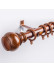 QYR44 1-1/4" Diameter Big Aluminum Alloy Wood Grain Single Double Curtain rod set(Color: Teak)
