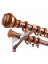 QYR44 1-1/4" Diameter Big Aluminum Alloy Wood Grain Single Double Curtain rod set