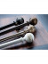 QYR45 1-1/8" Carved Ivory Black Bronze Ball Finial Aluminum Alloy Single Double Curtain rod set