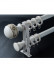 QYR45 1-1/8" Carved Ivory Black Bronze Ball Finial Aluminum Alloy Single Double Curtain rod set