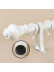 QYR46 1-1/8" Diameter On Sales Wood Grain Aluminum Alloy Single Double Curtain Rod Sets(Color: White oak)