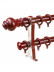 QYR46 1-1/8" Diameter On Sales Wood Grain Aluminum Alloy Single Double Curtain Rod Sets