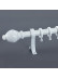 QYR48 1-1/8" Diameter Wood Grain Gourd Finial Aluminum Alloy Single Double Curtain Rod Sets(Color: White oak)