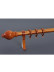 QYR48 1-1/8" Diameter Wood Grain Gourd Finial Aluminum Alloy Single Double Curtain Rod Sets(Color: Teak)
