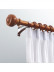 QYR49 1-1/8" Diameter Wood Grain Oval Finial Aluminum Alloy Single Double Curtain Rod Sets