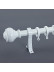 QYR49 1-1/8" Diameter Wood Grain Oval Finial Aluminum Alloy Single Double Curtain Rod Sets(Color: White oak)