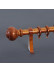 QYR49 1-1/8" Diameter Wood Grain Oval Finial Aluminum Alloy Single Double Curtain Rod Sets(Color: Teak)