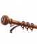 QYR49 1-1/8" Diameter Wood Grain Oval Finial Aluminum Alloy Single Double Curtain Rod Sets
