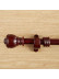 QYR51 1-1/8" Diameter Wood Grain Cup Finial Aluminum Alloy Single Double Curtain Rod Sets(Color: Red wood)