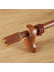 QYR52 1-1/8" Diameter Wood Grain Column Finial Aluminum Alloy Single Double Curtain Rod Sets(Color: Teak)