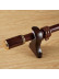 QYR52 1-1/8" Diameter Wood Grain Column Finial Aluminum Alloy Single Double Curtain Rod Sets(Color: Black walnut)