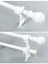 QYR53 1-1/8" Diameter Wood Grain Super Thick Aluminum Alloy Single Double Curtain rod sets(Color: White oak)