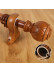 QYR54 1-1/8" Diameter Wood Grain Super Thick Aluminum Alloy Single Double Curtain rod sets(Color: Teak)