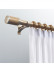 QYR55 1-1/4" Diameter Big Thick White Gold Single Double Curtain Rod Sets