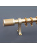 QYR55 1-1/4" Diameter Big Thick White Gold Single Double Curtain Rod Sets(Color: Gold)